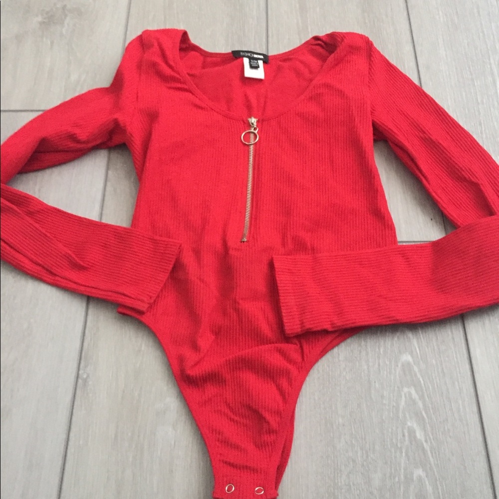 Red bodysuit worn once